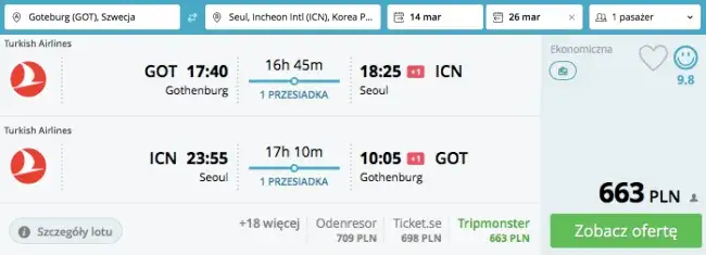 Ile kosztuje lot do Korei Południowej? Ceny biletów i najlepsze oferty