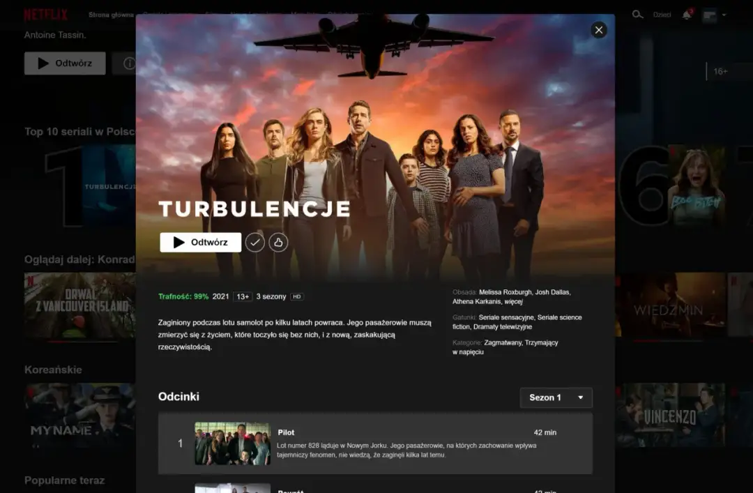 Sezon 1 serialu Turbulencje: poznaj dokładną liczbę wszystkich odcinków