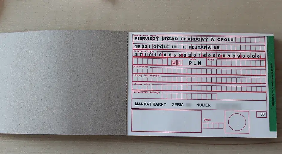 Jak poprawnie wypełnić formularz mandatu karnego - symbol MANDATY