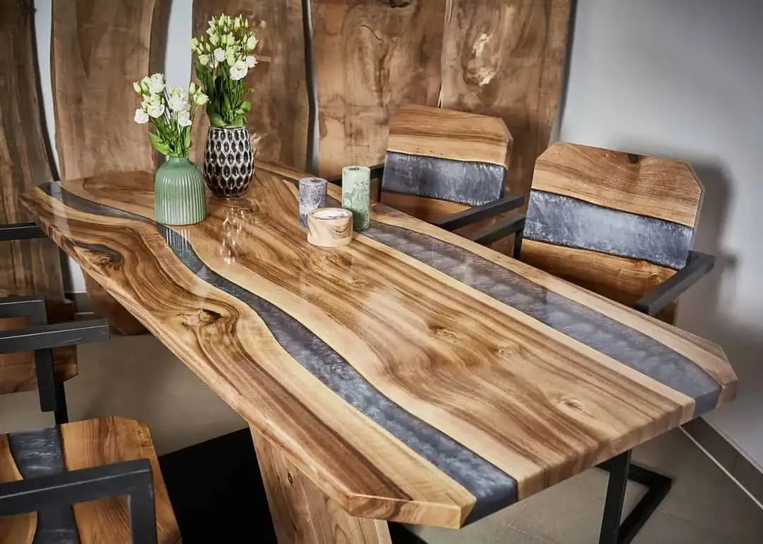 Stół z żywicy i drewna: Unikalne meble do nowoczesnych wnętrz