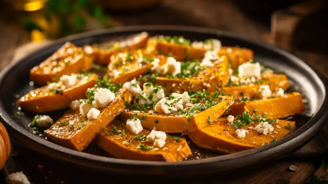 Pieczona dynia z serem feta - przepis i inspiracje