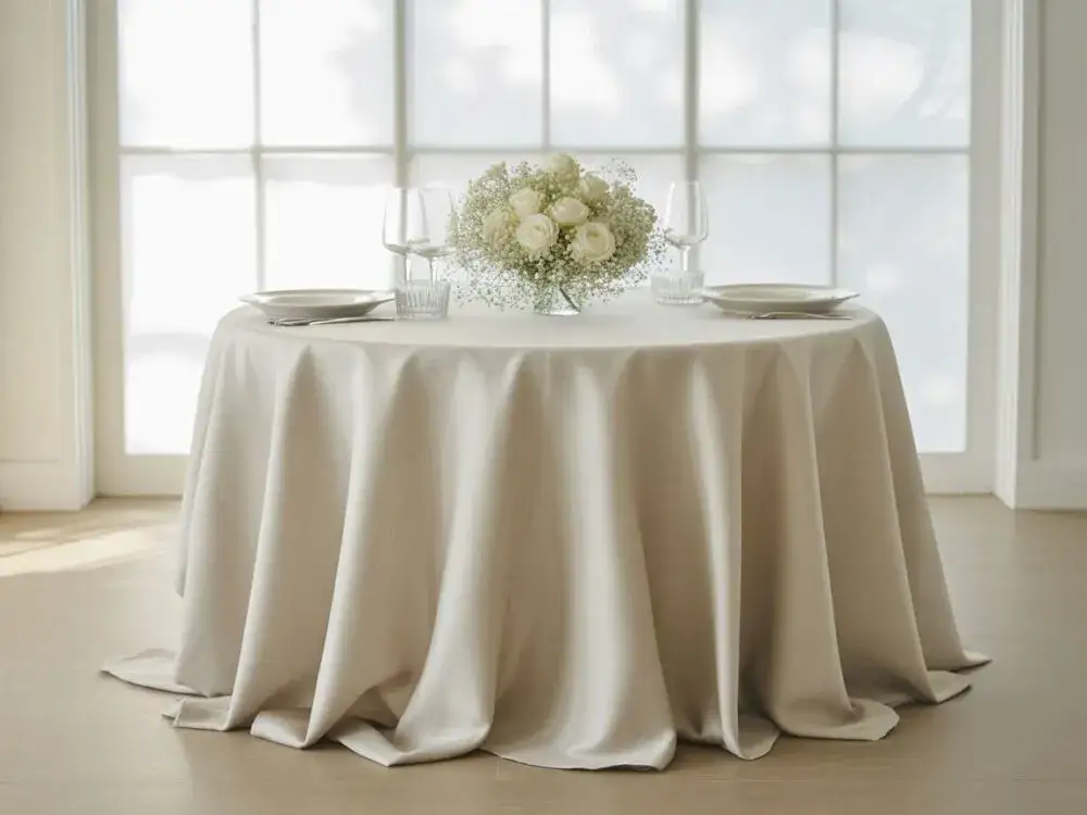 Ile powinien zwisać obrus? Złota zasada 20-25 cm.