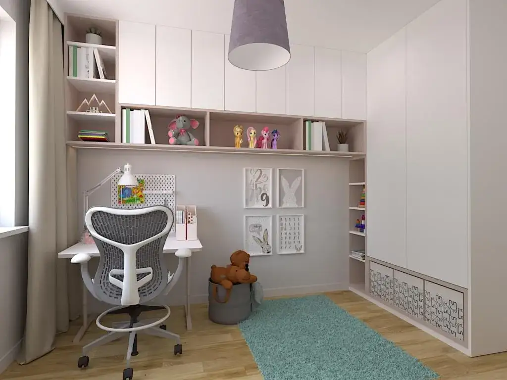 Zabudowa w pokoju dziewczynki: kreatywne pomysły na funkcjonalność
