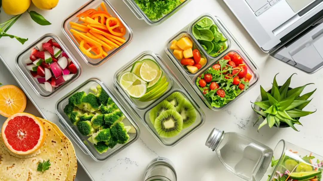 Jedzenie pudełkowe do pracy: sałatki, wrapy, owoce