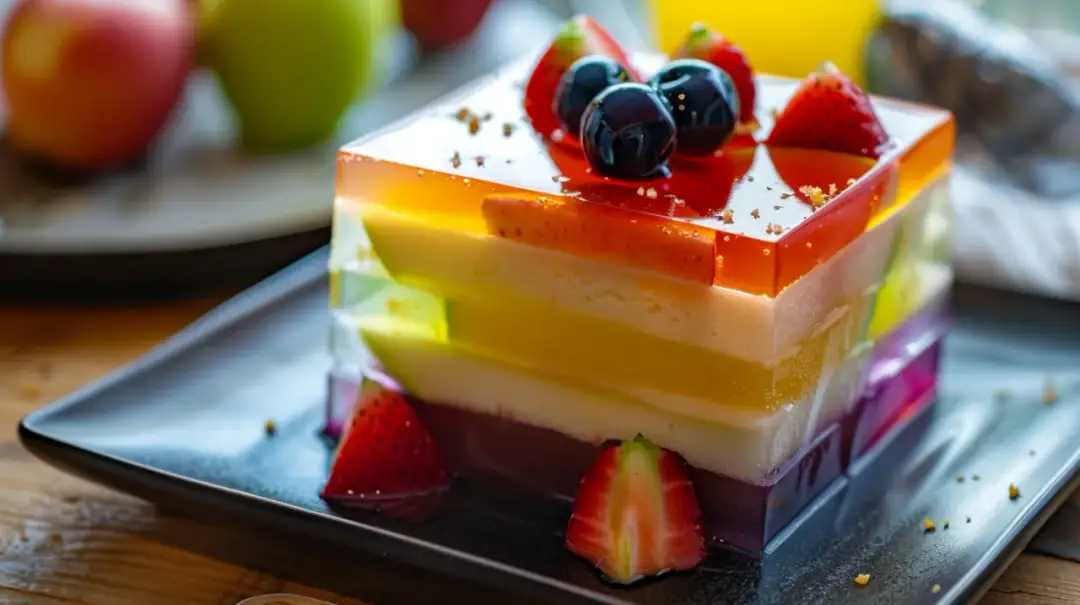 Biszkopt z jabłkami, galaretką i budyniem bez pieczenia - przepis