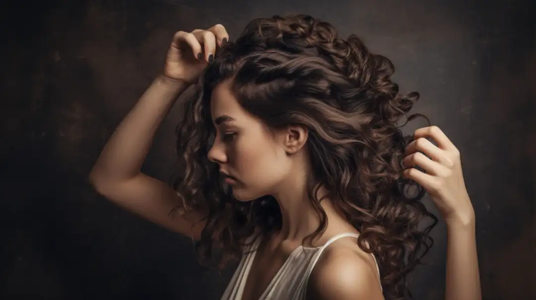 Fryzury kręcone do ramion - cieniowane włosy kręcone