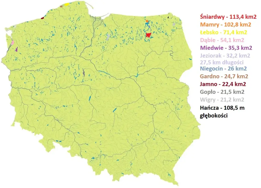 Największe jeziora nadbałtyckie w Polsce: mapa i kompletny opis atrakcji