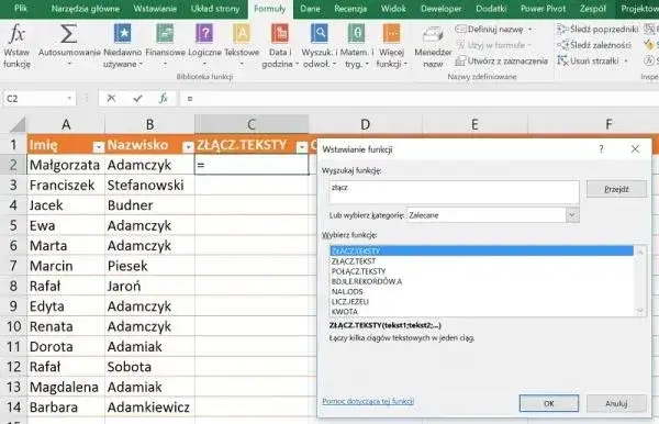 Poznaj najprostsze sposoby jak połączyć tekst w excelu bez problemów