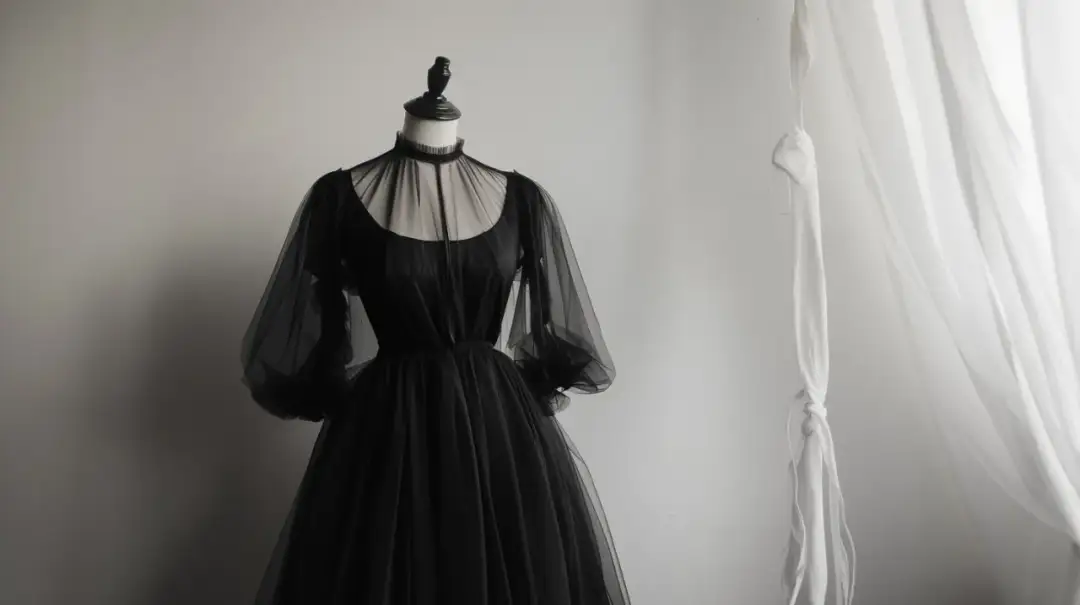 Czarna sukienka z tiulowymi rękawami: wyjątkowa magia kontrastu?
