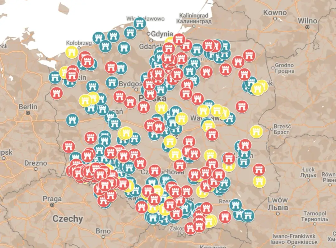 Kompletna mapa zamków i pałaców Wielkopolski - najpiękniejsze rezydencje