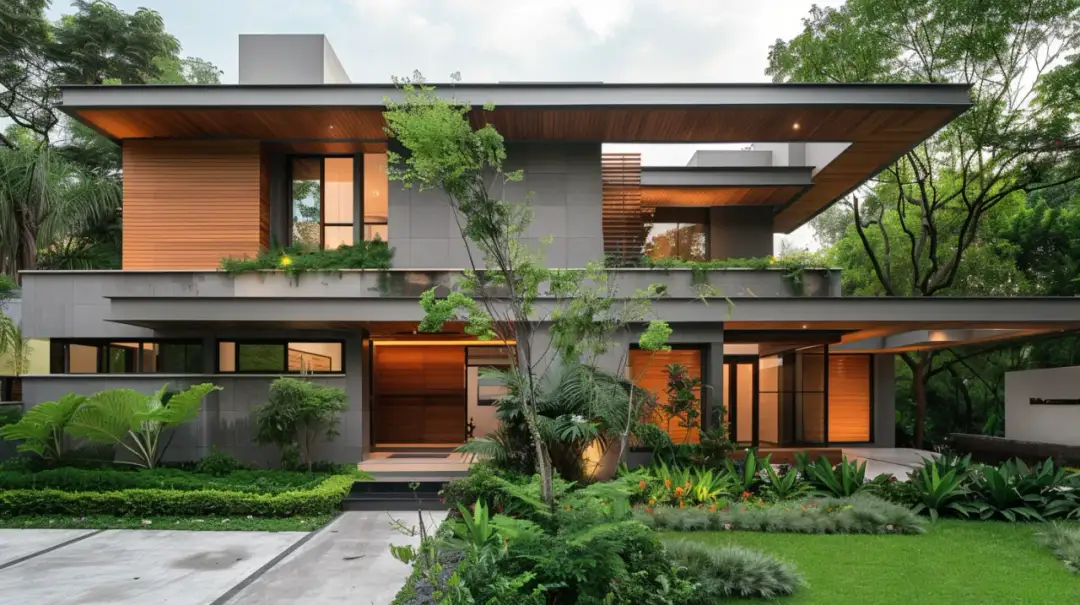 Elewacja szara z drewnem: elegancja i nowoczesność dla domu