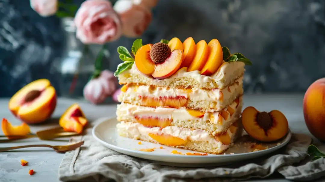 Ciasto bez pieczenia z brzoskwiniami: Szybki deser na upały