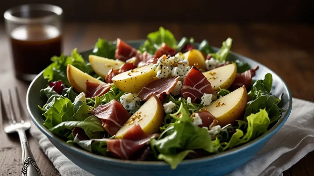 Sałatka z gruszką i szynką parmeńską - doskonałe połączenie smaków