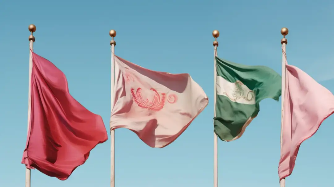 Czerwone różowe beżowe i zielone flagi - znaczenia i symbolika