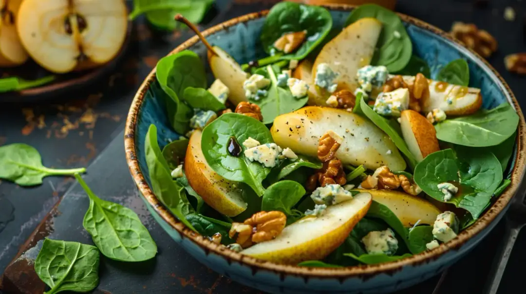 Sałatka ze szpinakiem i gruszką: Zaskakujące połączenie - oto przepis