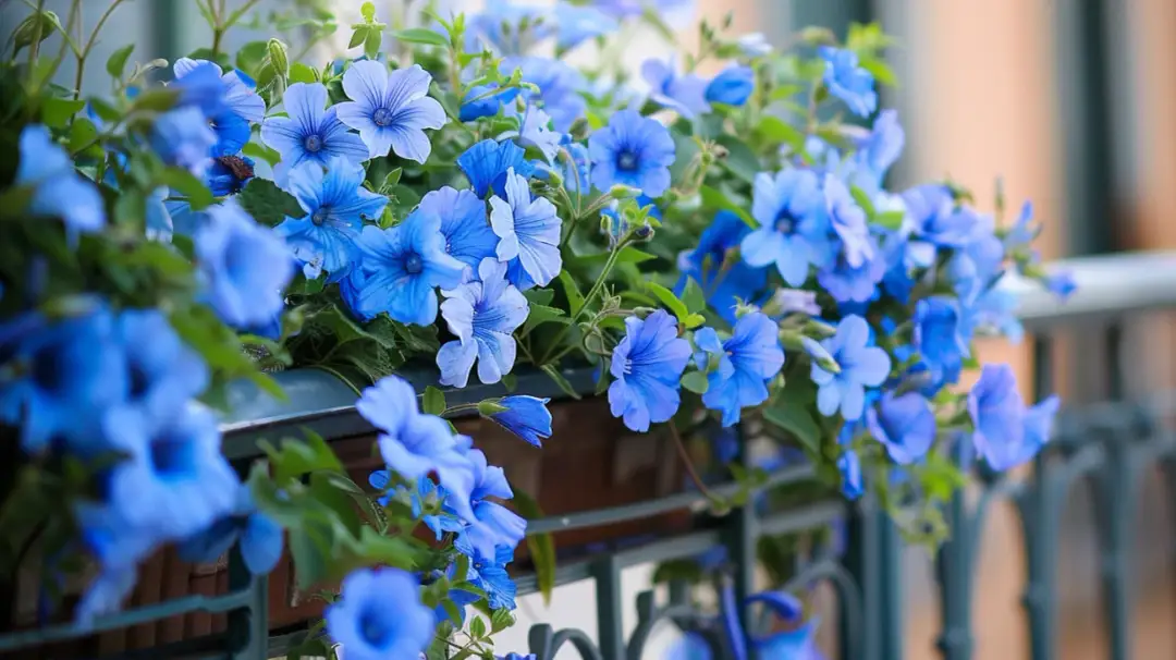 6 pięknie kwitnących odmian niebieskich kwiatów na balkon
