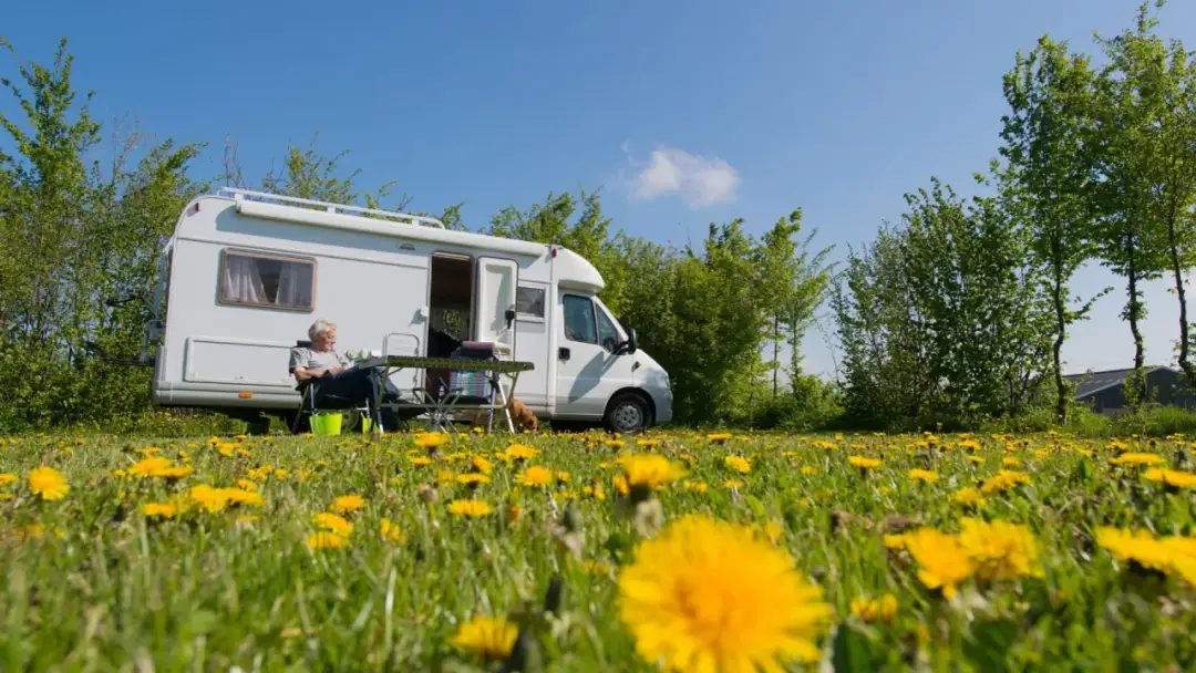 wypoczynek przy kamperze na łące podróż kamperem czechowice dziedzice weekend kamperem wynajem kampera czechowice dziedzice