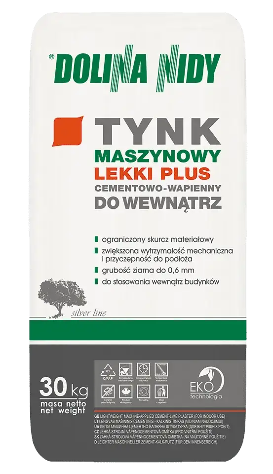 Tynk cementowo-wapienny Dolina Nidy: ile kg na palecie?