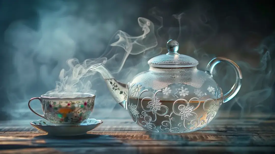 Elegancki zestaw do parzenia herbaty: czajniczek z filiżanką