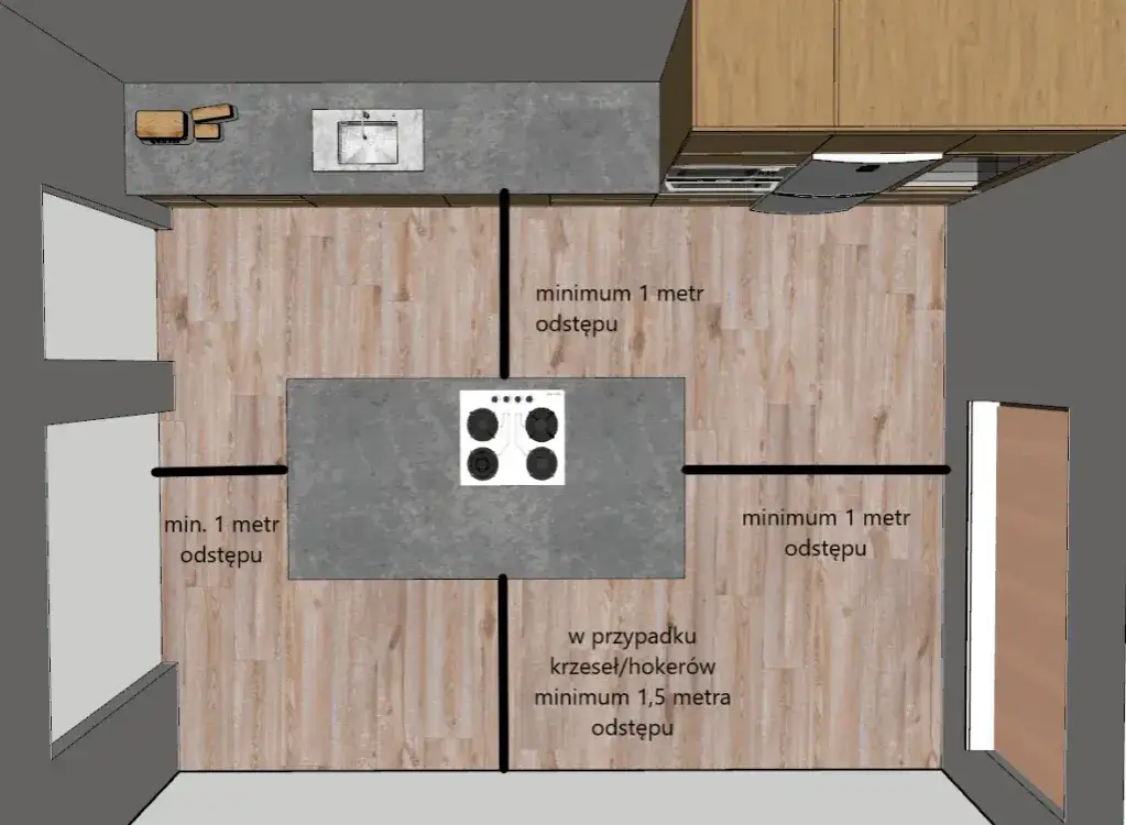 Jakie wymiary ma wyspa w kuchni? Standardy, które musisz znać