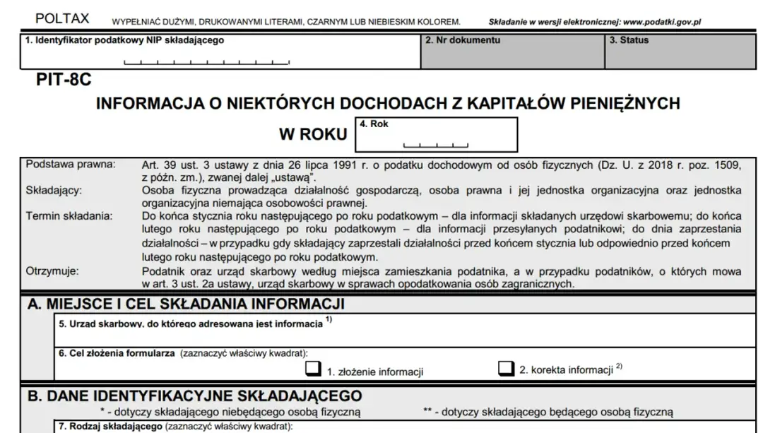 PIT-8C: Jak prawidłowo rozliczyć dochody kapitałowe? Poradnik