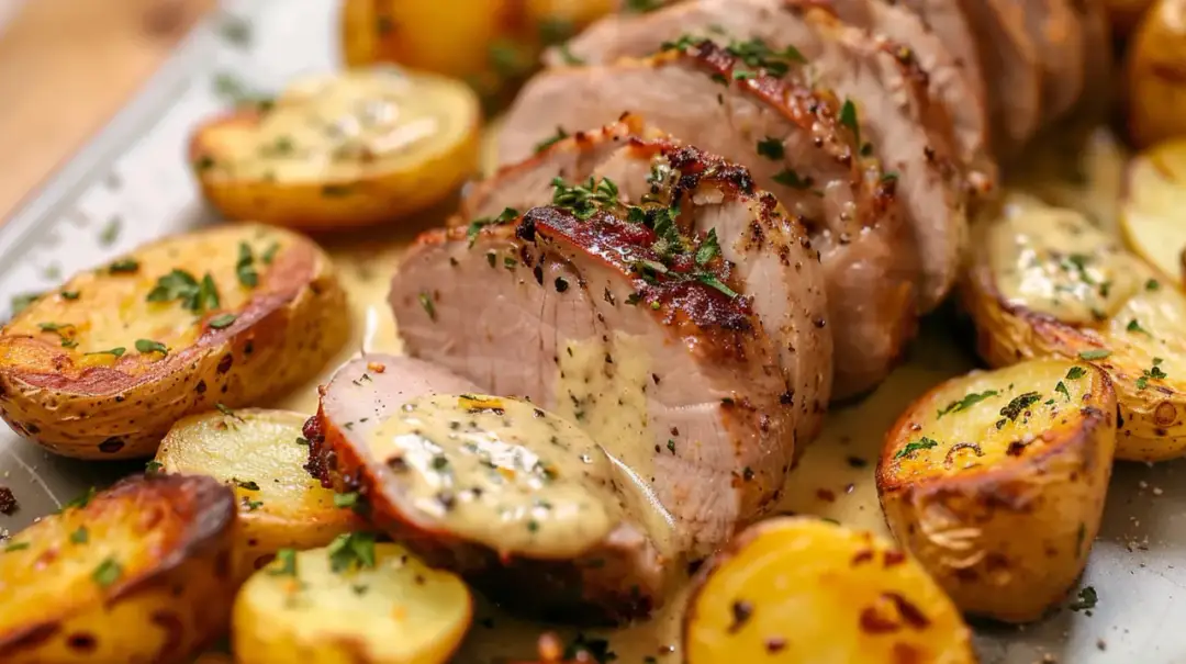Polędwiczka wieprzowa w sosie musztardowym z ziemniakami