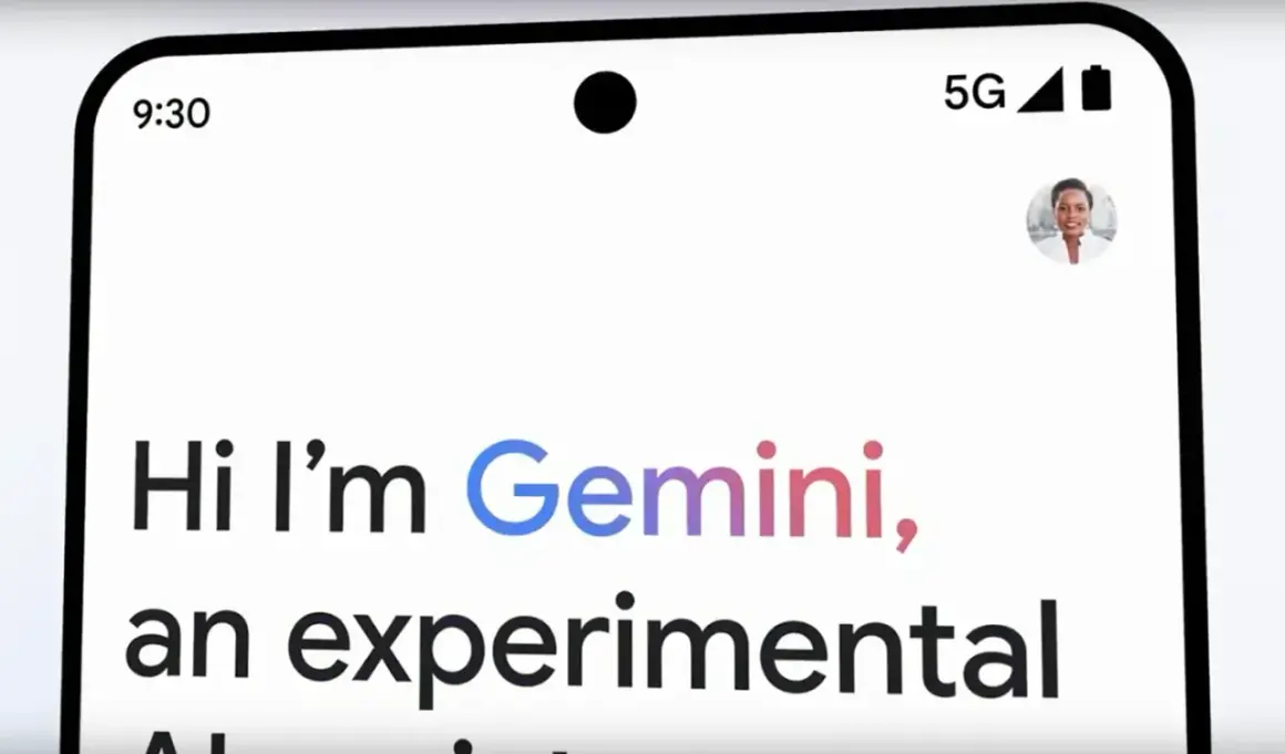 Ekran telefonu z napisem "Hi I'm Gemini, an experimental AI". To nowy asystent od Google.