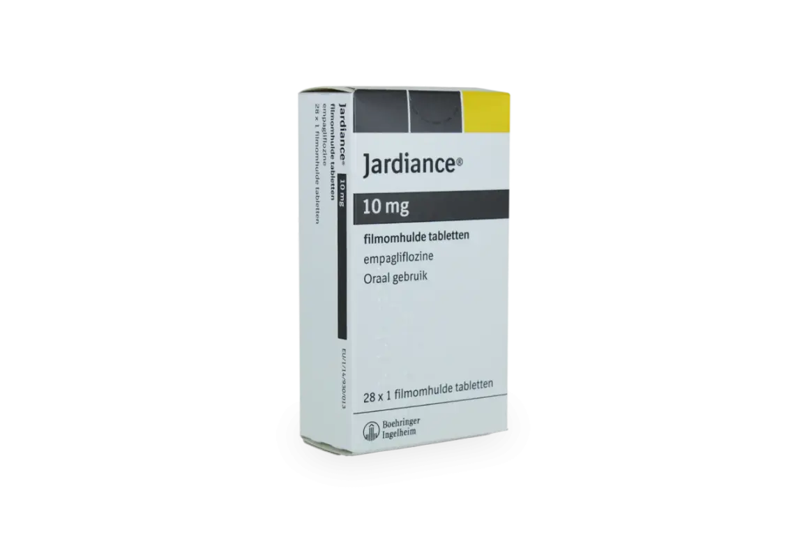 Opakowanie leku Jardiance 10 mg z empaglifloziną. Wiele osób szuka informacji i lek jardiance opinie.