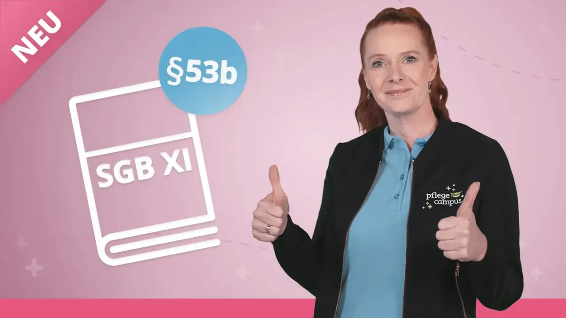 Frau mit Daumen hoch, Symbol für SGB XI und §53b. Perfekt für Ihr Fernstudium Betreuungskraft!