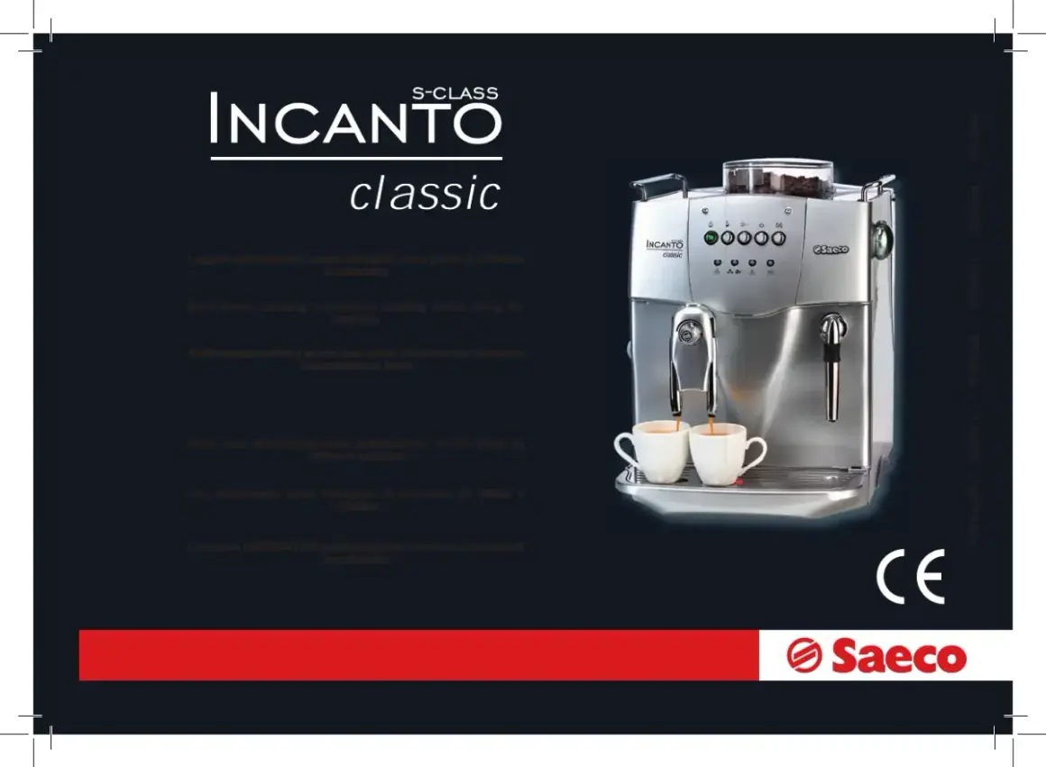 Saeco Incanto Classic. Instrukcja odkamieniania ekspresu do kawy. Zobacz, jak prawidłowo przeprowadzić proces odkamieniania.