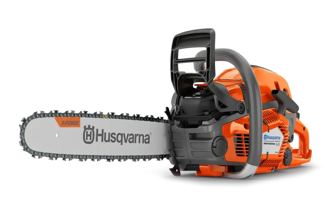 Pomarańczowa piła łańcuchowa Husqvarna 545 Professional. Poznaj jej husqvarna 545 dane techniczne i moc.