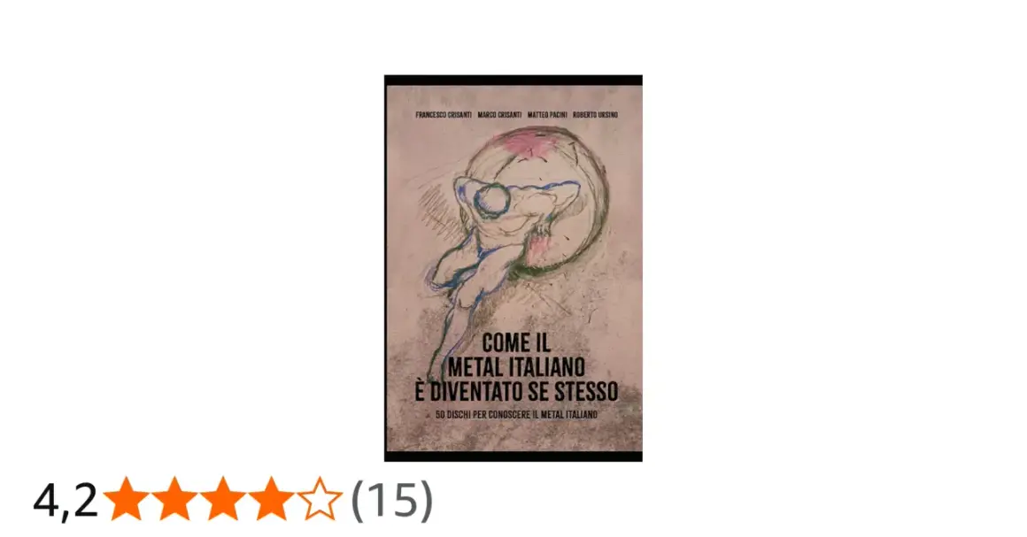 Copertina libro "Come il metal italiano è diventato se stesso", 50 dischi per conoscere le band metal italiane.