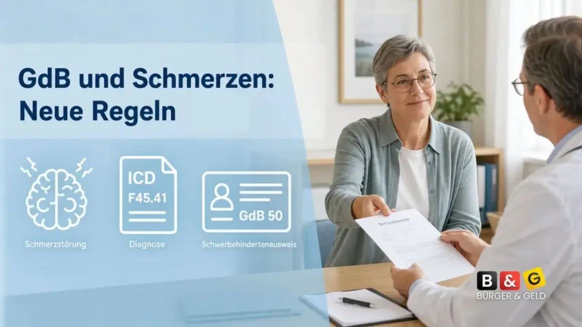 Arztgespräch über Schmerzen und GdB. Neue Regeln für Morbus Bechterew-Patienten mit Schwerbehindertenausweis.