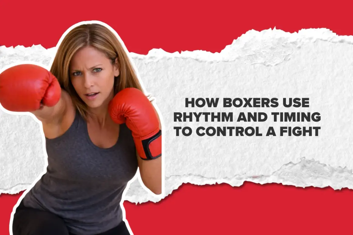 A woman in red boxing gloves throws a punch, demonstrating the precise boxing movement and rhythm needed to control a fight.