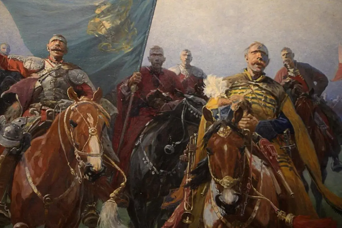Józef Brandt obrazy: husaria na koniach, z chorągwią i w zbrojach, gotowa do walki. Dynamiczna scena historyczna.