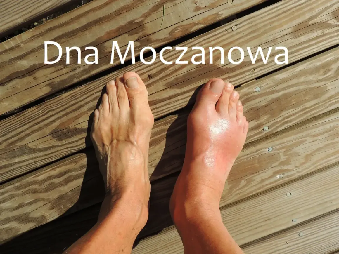 Dna moczanowa powoduje ból pięty i obrzęk stopy.