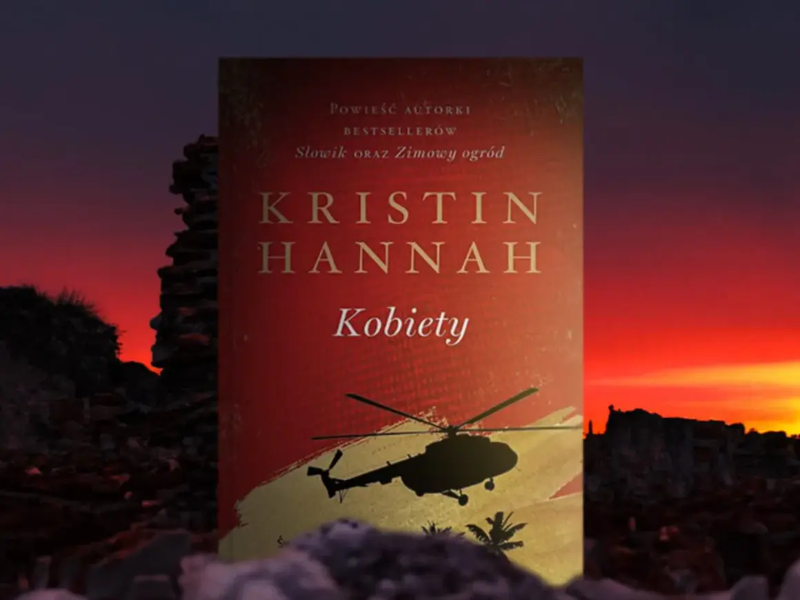Okładka książki Kristin Hannah "Kobiety", z motywem helikoptera i napisem "Słowik".