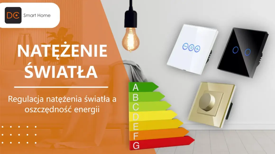 Regulacja natężenia światła dla oszczędności energii. Nowoczesne włączniki i żarówka.