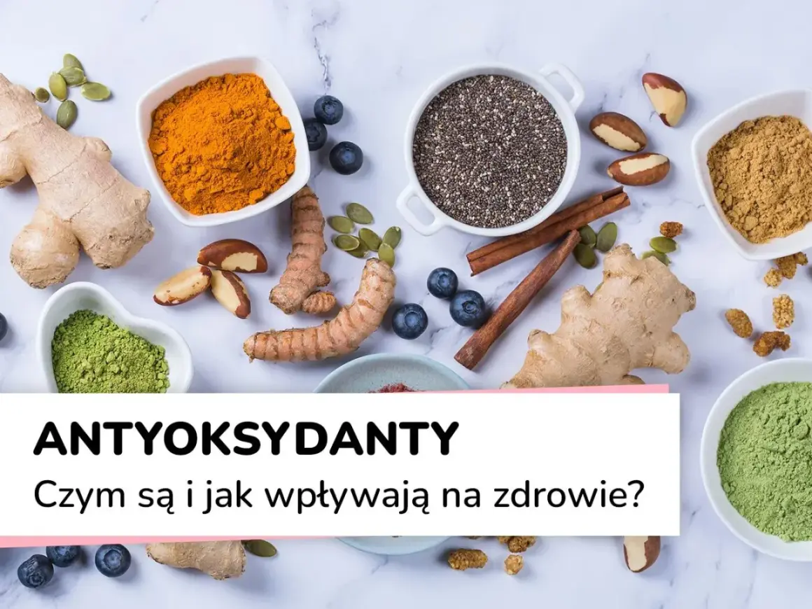Składniki bogate w **przeciwutleniacze**: kurkuma, jagody, imbir, nasiona chia, orzechy brazylijskie.