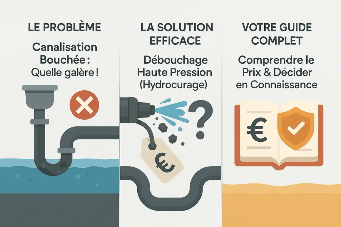 Le curage plomberie par hydrocurage : la solution efficace pour vos canalisations bouchées. Guide complet pour comprendre les prix.