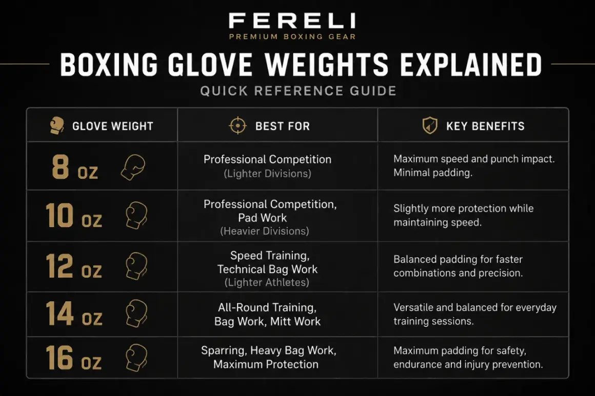 Boxing glove weights explained: 8oz for speed, 16oz for sparring. Learn which weighted gloves suit your training.