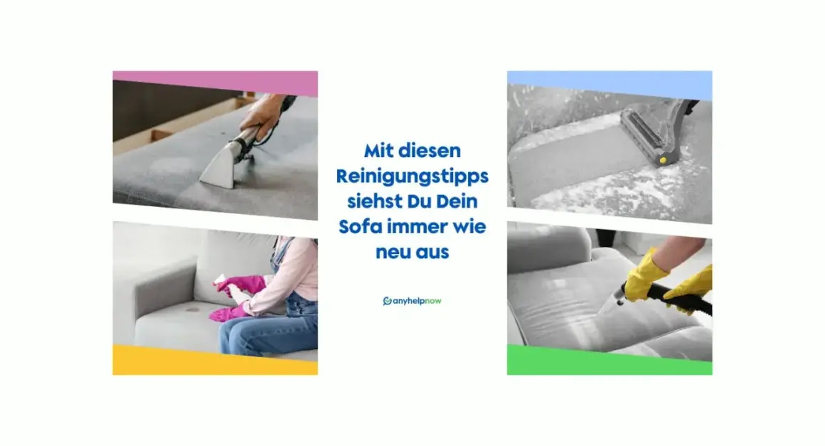 Sofa-Reinigung: Fleckenentfernung und Dampfreinigung für ein wie neues Sofa.