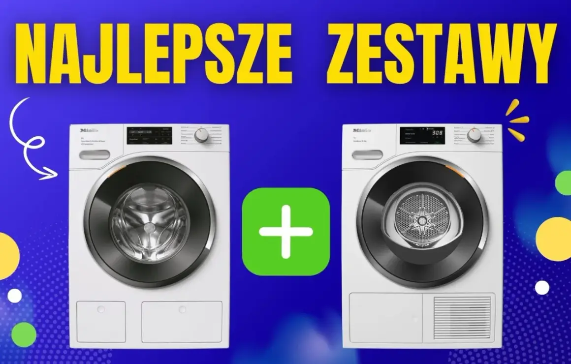 Dwie pralki Miele obok siebie, sugerujące najlepsze zestawy do prania. Zastanawiasz się, jaka pralka najlepsza?