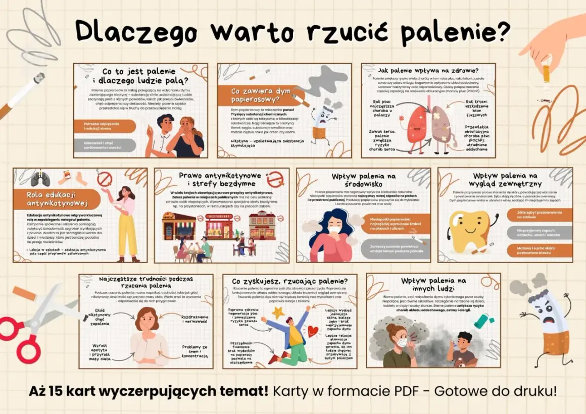 Wpływ palenia na zdrowie, środowisko i wygląd zewnętrzny. Rzucenie nałogu, np. z pomocą warenikliny, przynosi korzyści.