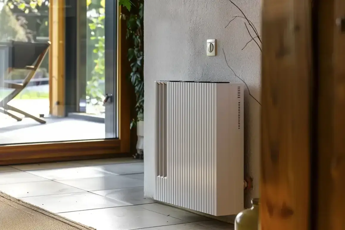 Nowoczesny grzejnik pionowy, który pokazuje, jakie grzejniki najlepiej oddają ciepło. Elegancki design i efektywność.