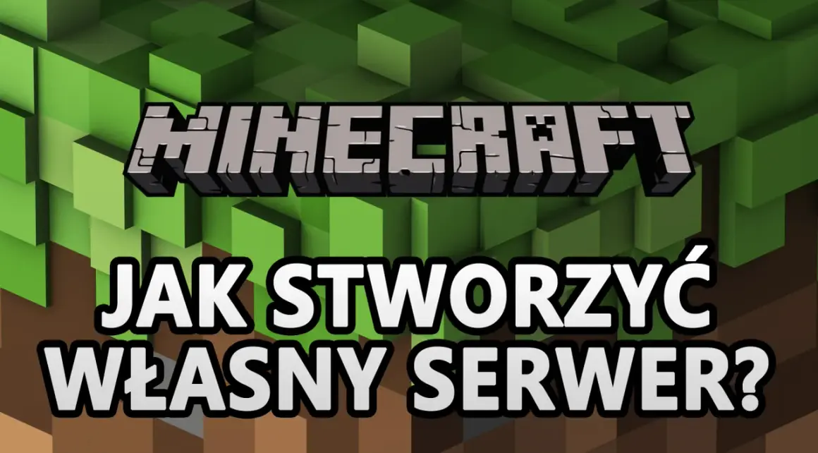 Jak stworzyć własny serwer Minecraft? Grafika z blokami i logo gry.