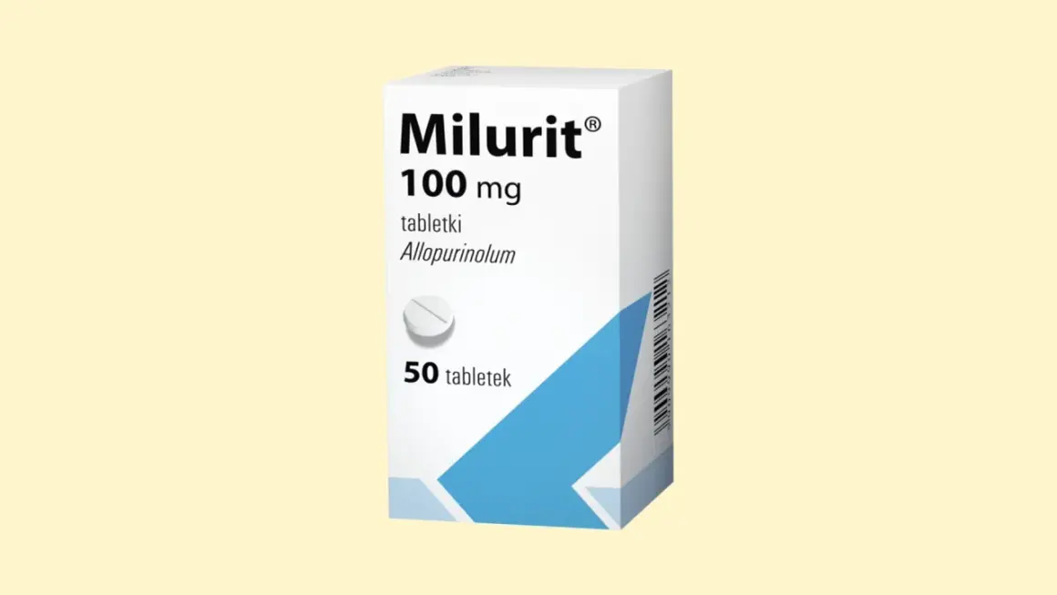 Opakowanie leku Milurit 100 mg, zawierające 50 tabletek z alopurynolem. Sprawdź aktualną milurit cenę.