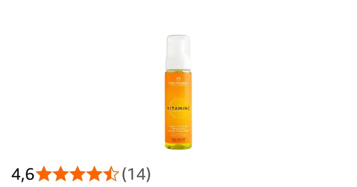 Flacone di detergente schiumoso Pure Mineral con Vitamina C, per una pelle fresca e pulita.