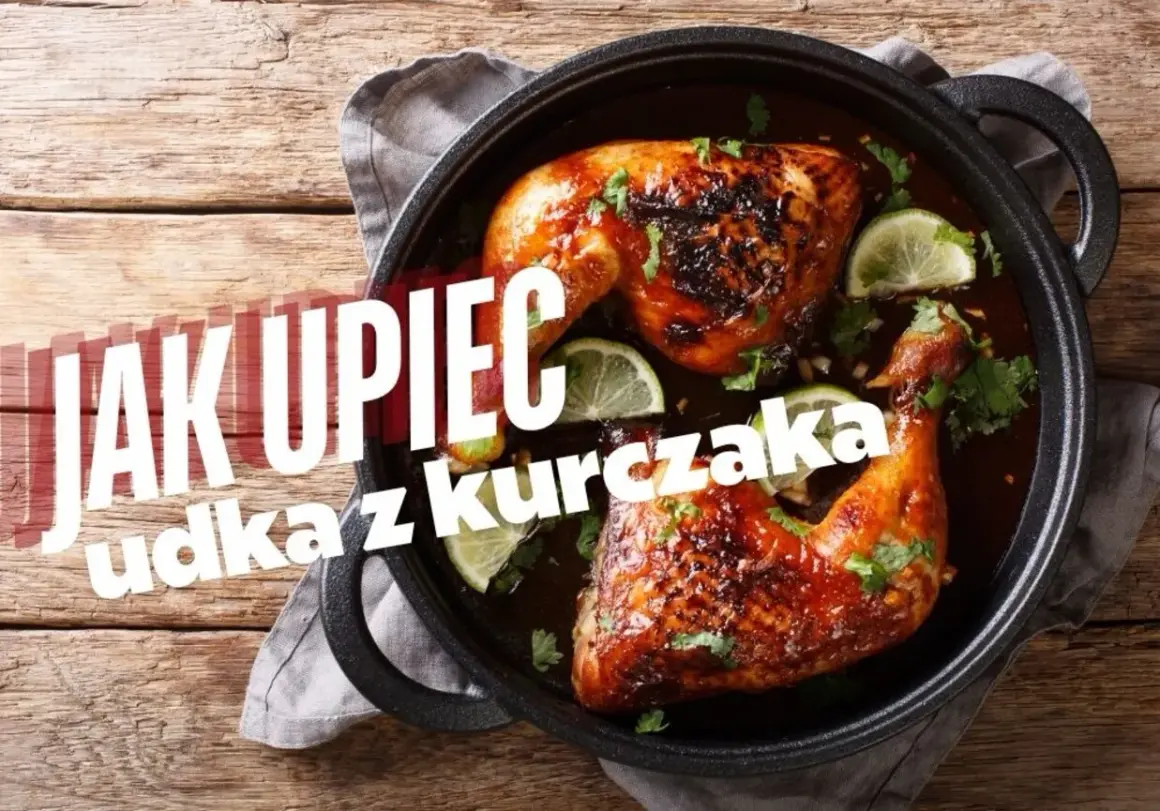 Soczyste podudzie z kurczaka w sosie, ozdobione limonką i kolendrą. Idealne na obiad.