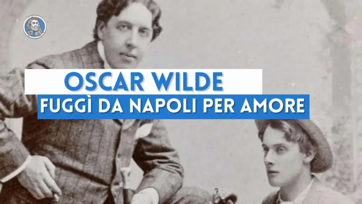 Oscar Wilde, fuggì da Napoli per amore. Ritratto d'epoca con giovane uomo.